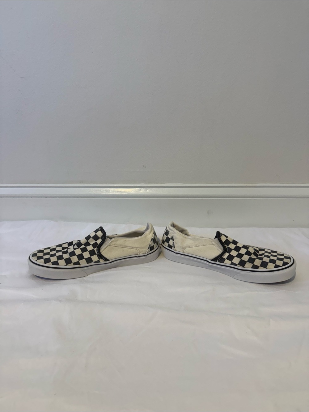 Vans Classic Slip-On Checkerboard Black White Women’s 10 Men’s 8.5 - Picture 4 of 7